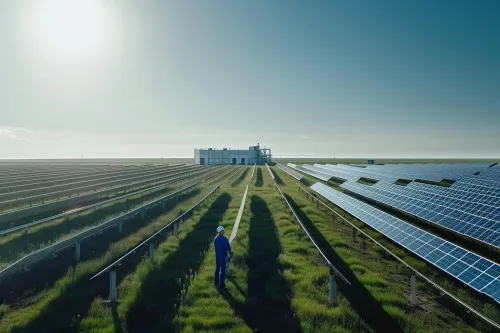 Panneaux solaires captant les rayons du soleil pour transformer l'énergie lumineuse en électricité renouvelable